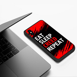 Чехол iPhone XS Max матовый Eat Sleep Creed Repeat - Краски, цвет: 3D-черный — фото 2