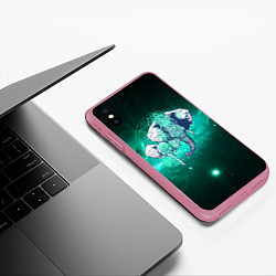 Чехол iPhone XS Max матовый 2 слоника, цвет: 3D-малиновый — фото 2