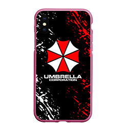 Чехол iPhone XS Max матовый Umbrella Corporation Resident Evil, цвет: 3D-малиновый