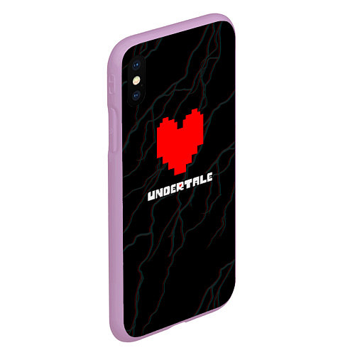 Чехол iPhone XS Max матовый Undertale молнии / 3D-Сиреневый – фото 2