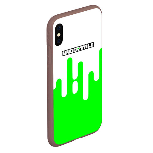 Чехол iPhone XS Max матовый Undertale андертейл логотип / 3D-Коричневый – фото 2