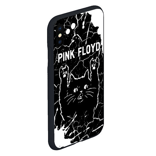 Чехол iPhone XS Max матовый Pink Floyd Rock Cat / 3D-Черный – фото 2
