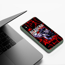 Чехол iPhone XS Max матовый БЕРСЕРК BERSERK GUTS, цвет: 3D-темно-зеленый — фото 2