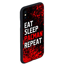 Чехол iPhone XS Max матовый Eat Sleep Pacman Repeat Арт, цвет: 3D-черный — фото 2