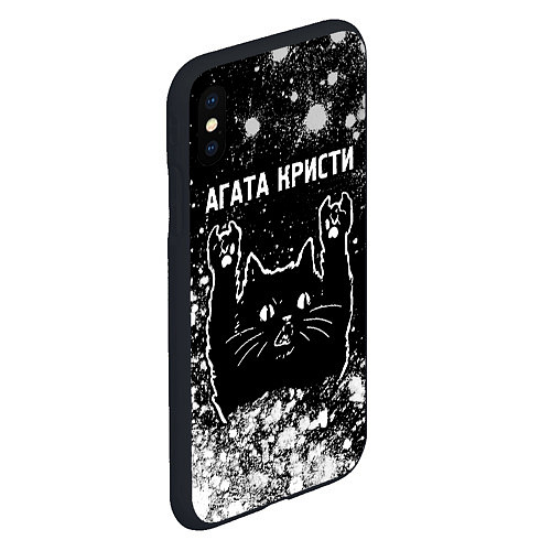 Чехол iPhone XS Max матовый Агата Кристи Rock Cat FS / 3D-Черный – фото 2