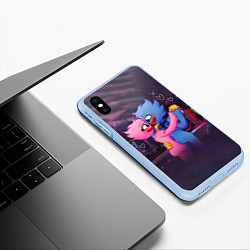 Чехол iPhone XS Max матовый POPPY PLAYTIME Влюбленные Хагги Вагги и Кисси Мисс, цвет: 3D-голубой — фото 2