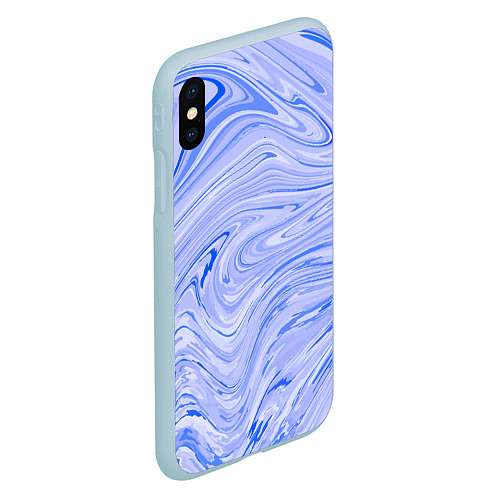 Чехол iPhone XS Max матовый Abstract lavender pattern / 3D-Голубой – фото 2