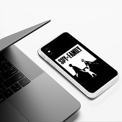 Чехол iPhone XS Max матовый Spy x Family: Семья шпиона черно-белая, цвет: 3D-белый — фото 2