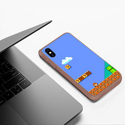 Чехол iPhone XS Max матовый Марио дизайн, цвет: 3D-коричневый — фото 2