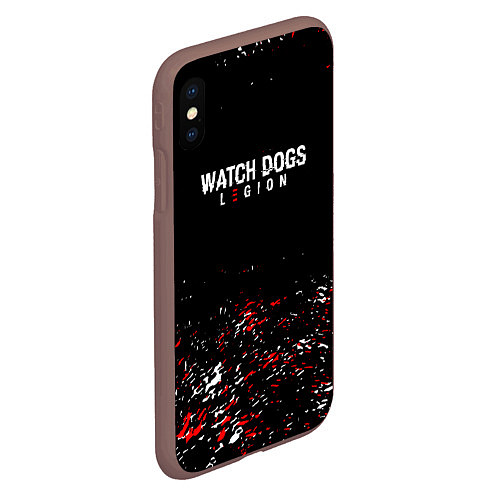 Чехол iPhone XS Max матовый Watch Dogs 2 Брызги красок / 3D-Коричневый – фото 2