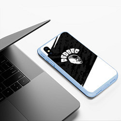 Чехол iPhone XS Max матовый Watch Dogs 2 череп, цвет: 3D-голубой — фото 2