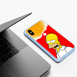 Чехол iPhone XS Max матовый Homer dream, цвет: 3D-голубой — фото 2