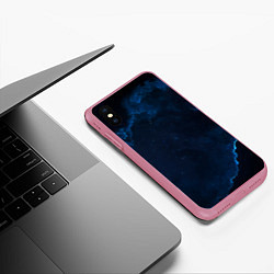 Чехол iPhone XS Max матовый Звездные облака, цвет: 3D-малиновый — фото 2