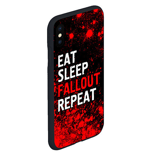 Чехол iPhone XS Max матовый Eat Sleep Fallout Repeat Краска / 3D-Черный – фото 2