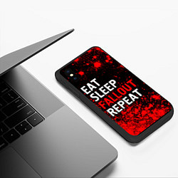 Чехол iPhone XS Max матовый Eat Sleep Fallout Repeat Краска, цвет: 3D-черный — фото 2