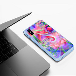 Чехол iPhone XS Max матовый Абстракция, насыщенный узор, цвет: 3D-голубой — фото 2