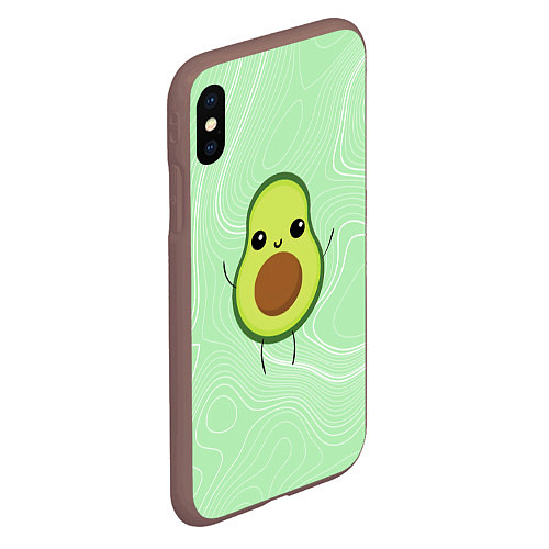 Чехол iPhone XS Max матовый Авокадо avocado / 3D-Коричневый – фото 2