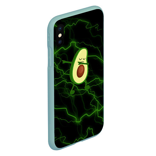 Чехол iPhone XS Max матовый Avocado молнии / 3D-Мятный – фото 2