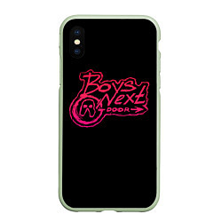 Чехол iPhone XS Max матовый BOYS NEXT DOOR, цвет: 3D-салатовый