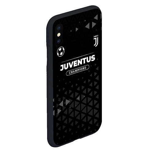 Чехол iPhone XS Max матовый Juventus Форма Champions / 3D-Черный – фото 2