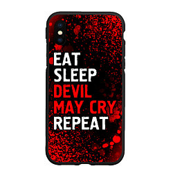 Чехол iPhone XS Max матовый Eat Sleep Devil May Cry Repeat Арт, цвет: 3D-черный
