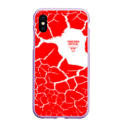 Чехол iPhone XS Max матовый CHICAGO BULLS ЧИКАГО БУЛЛС ТРЕЩИНЫ