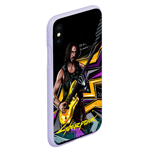 Чехол iPhone XS Max матовый Johnny Cyberpunk2077 / 3D-Светло-сиреневый – фото 2