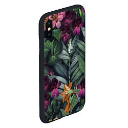 Чехол iPhone XS Max матовый Цветы Ночные, цвет: 3D-черный — фото 2