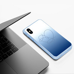 Чехол iPhone XS Max матовый Сердце love yourself, цвет: 3D-голубой — фото 2