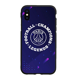 Чехол iPhone XS Max матовый PSG Легенды Чемпионы, цвет: 3D-черный