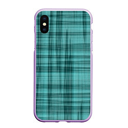 Чехол iPhone XS Max матовый Клетчатый узор цвета морской волны checkered patte