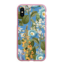 Чехол iPhone XS Max матовый Цветы Радужный Сад, цвет: 3D-розовый