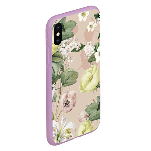 Чехол iPhone XS Max матовый Цветы Свадебный Букет / 3D-Сиреневый – фото 2