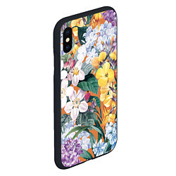 Чехол iPhone XS Max матовый Цветы Красочный Лакфиоль, цвет: 3D-черный — фото 2