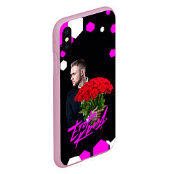 Чехол iPhone XS Max матовый Егор крид С букетом роз, цвет: 3D-розовый — фото 2