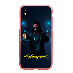 Чехол iPhone XS Max матовый Johnny Cyberpunk2077, цвет: 3D-баблгам