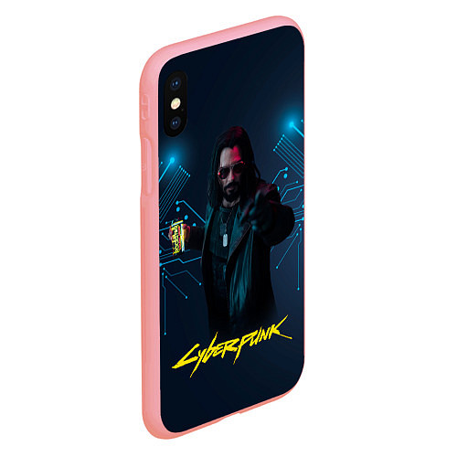 Чехол iPhone XS Max матовый Johnny Cyberpunk2077 / 3D-Баблгам – фото 2