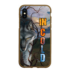 Чехол iPhone XS Max матовый IN COLD wolf with logo, цвет: 3D-коричневый