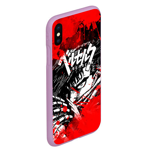 Чехол iPhone XS Max матовый БЕРСЕРК - BERSERK БРЫЗГИ / 3D-Сиреневый – фото 2