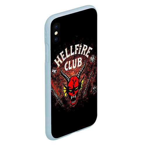 Чехол iPhone XS Max матовый Hellfire club / 3D-Голубой – фото 2