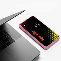 Чехол iPhone XS Max матовый Король и шут Абстракция Трещины, цвет: 3D-малиновый — фото 2