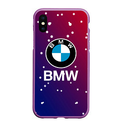 Чехол iPhone XS Max матовый BMW Градиент Краска, цвет: 3D-фиолетовый