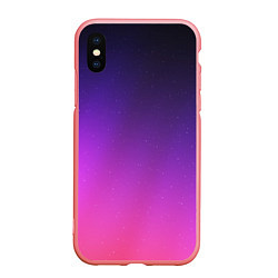 Чехол iPhone XS Max матовый Розовофиолетовый градиент