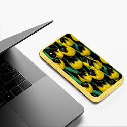 Чехол iPhone XS Max матовый Цветы Желтые Тюльпаны, цвет: 3D-желтый — фото 2