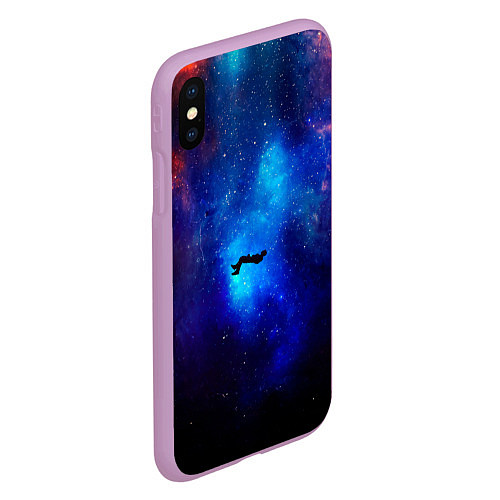 Чехол iPhone XS Max матовый Потерянный человек в космосе / 3D-Сиреневый – фото 2
