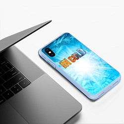 Чехол iPhone XS Max матовый IN COLD horizontal logo with blue ice, цвет: 3D-голубой — фото 2