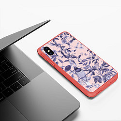 Чехол iPhone XS Max матовый Цветы Флизелиновые Тропики, цвет: 3D-красный — фото 2