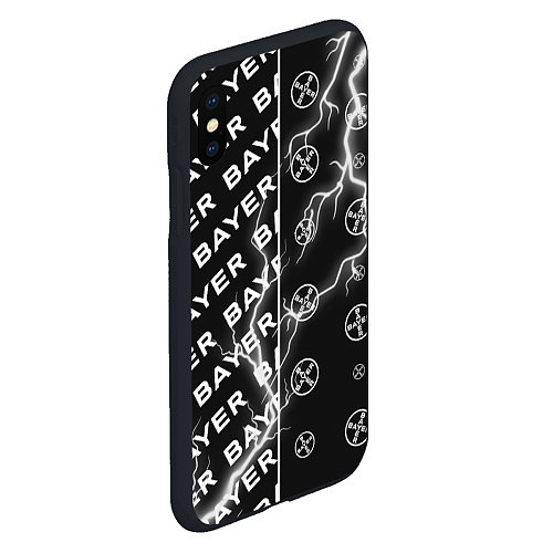 Чехол iPhone XS Max матовый BAYER - Молнии Паттерны / 3D-Черный – фото 2