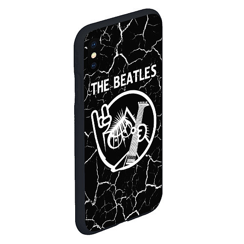 Чехол iPhone XS Max матовый The Beatles - КОТ - Трещины / 3D-Черный – фото 2