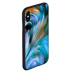 Чехол iPhone XS Max матовый Абстрактная красочная композиция Полосы Abstract c, цвет: 3D-черный — фото 2